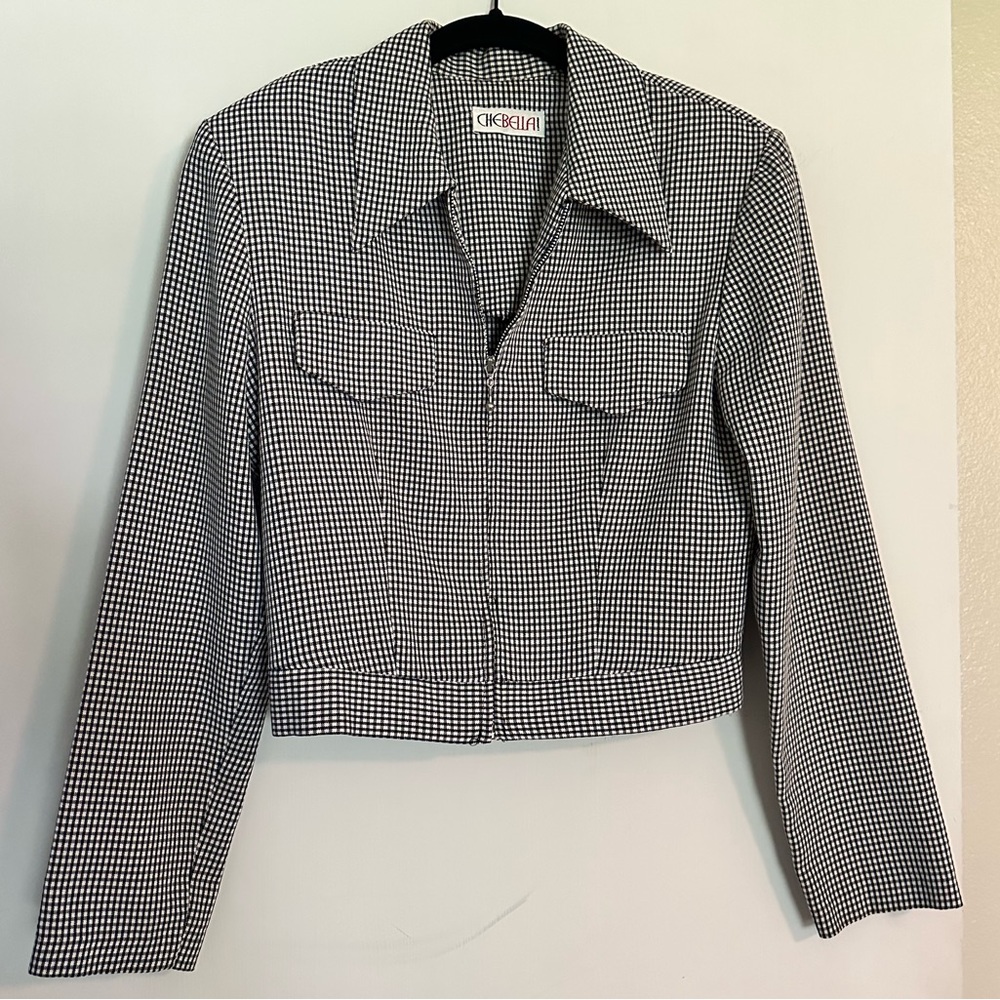 Plaid Cropped Jacket - image 1